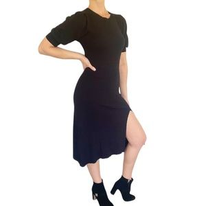 womens beige knit dress Aubrey Ribbed Knit Sweater Dress